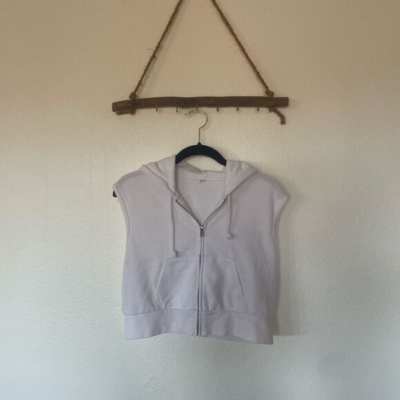 White cropped zip up - Picture 3 of 4